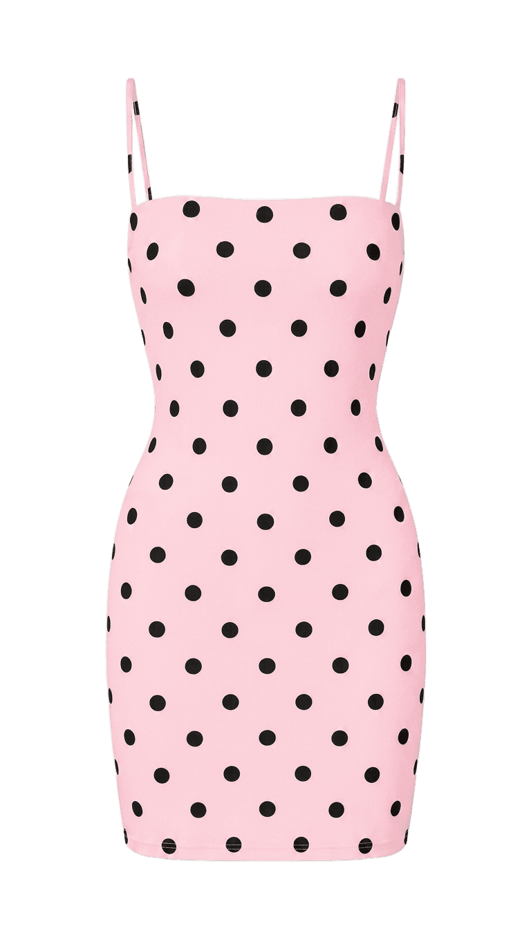 Pink Polka Dot Slip Dress