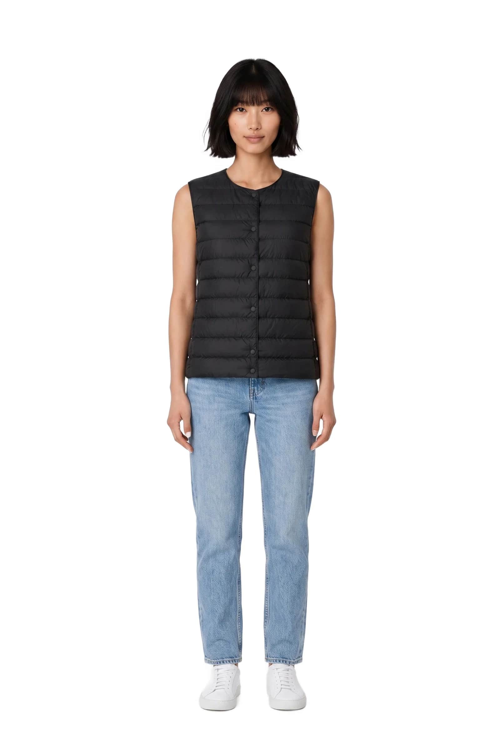 Black sleek quilted vest