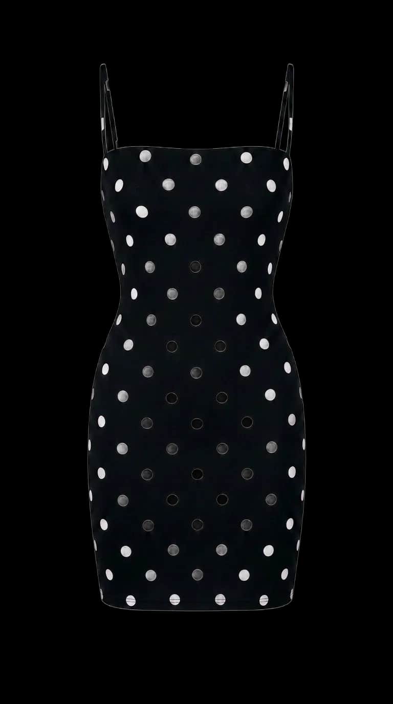 Black Polka Dot Slip Dress