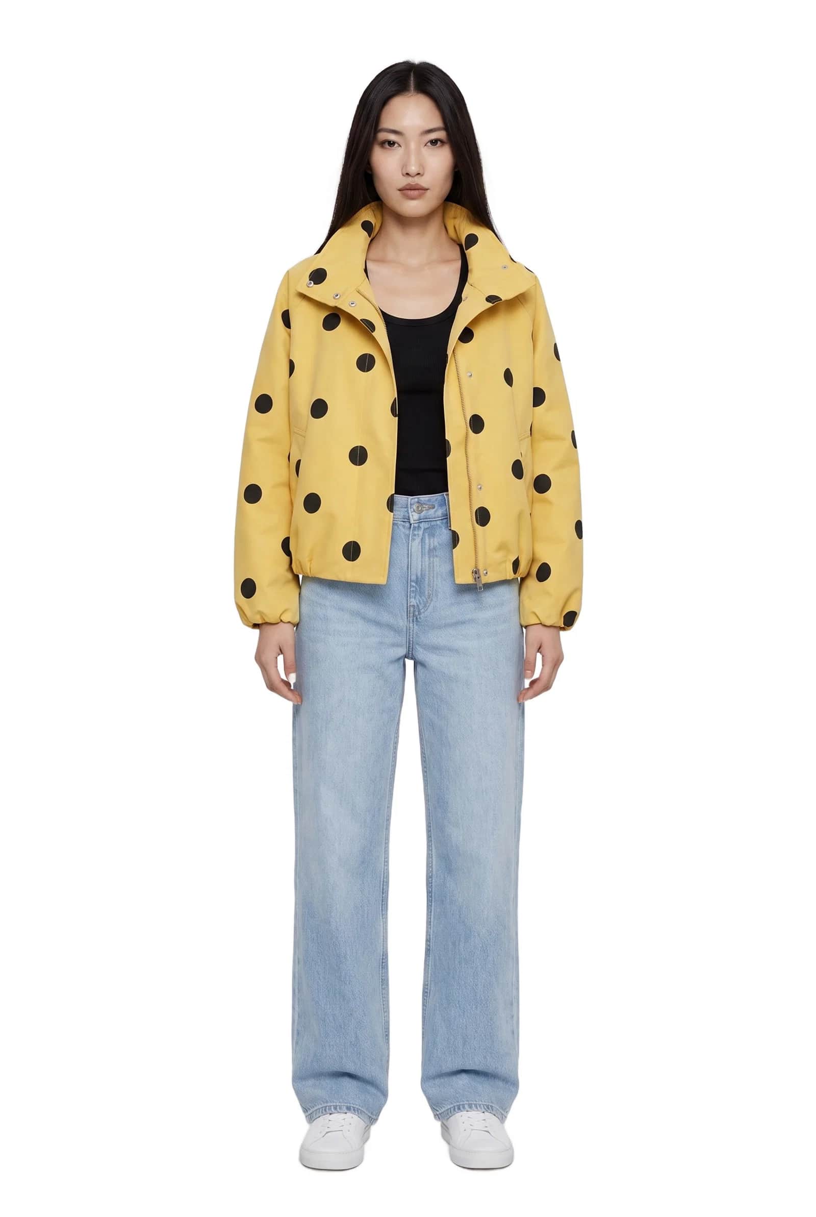 Yellow Polka Dot Bomber Jacket