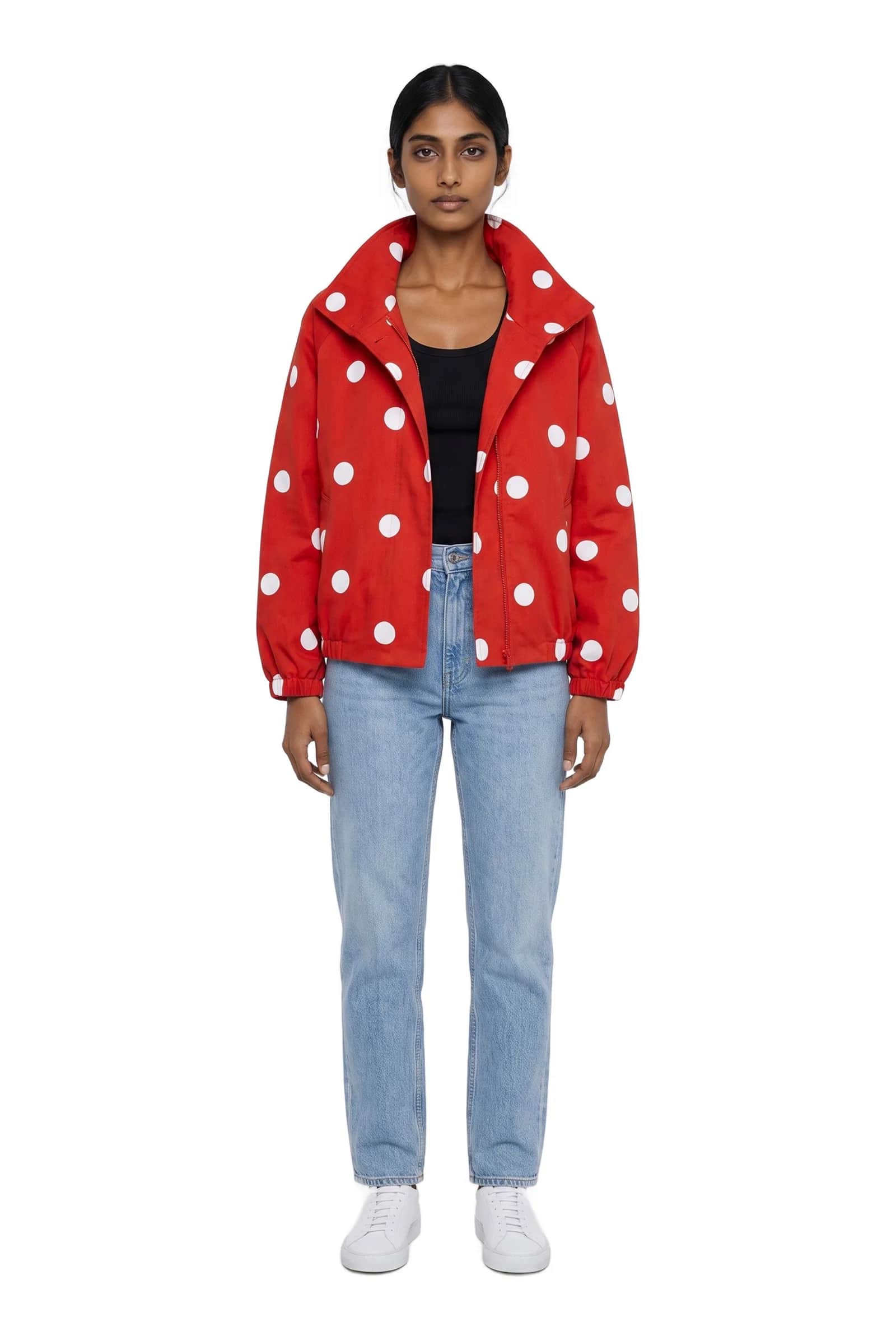 Red Polka Dot Bomber Jacket
