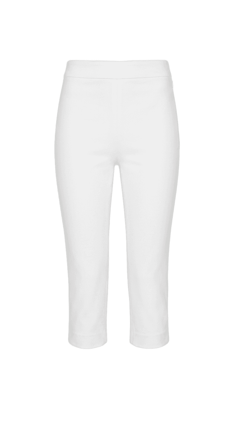 White Fitted Capri Pants