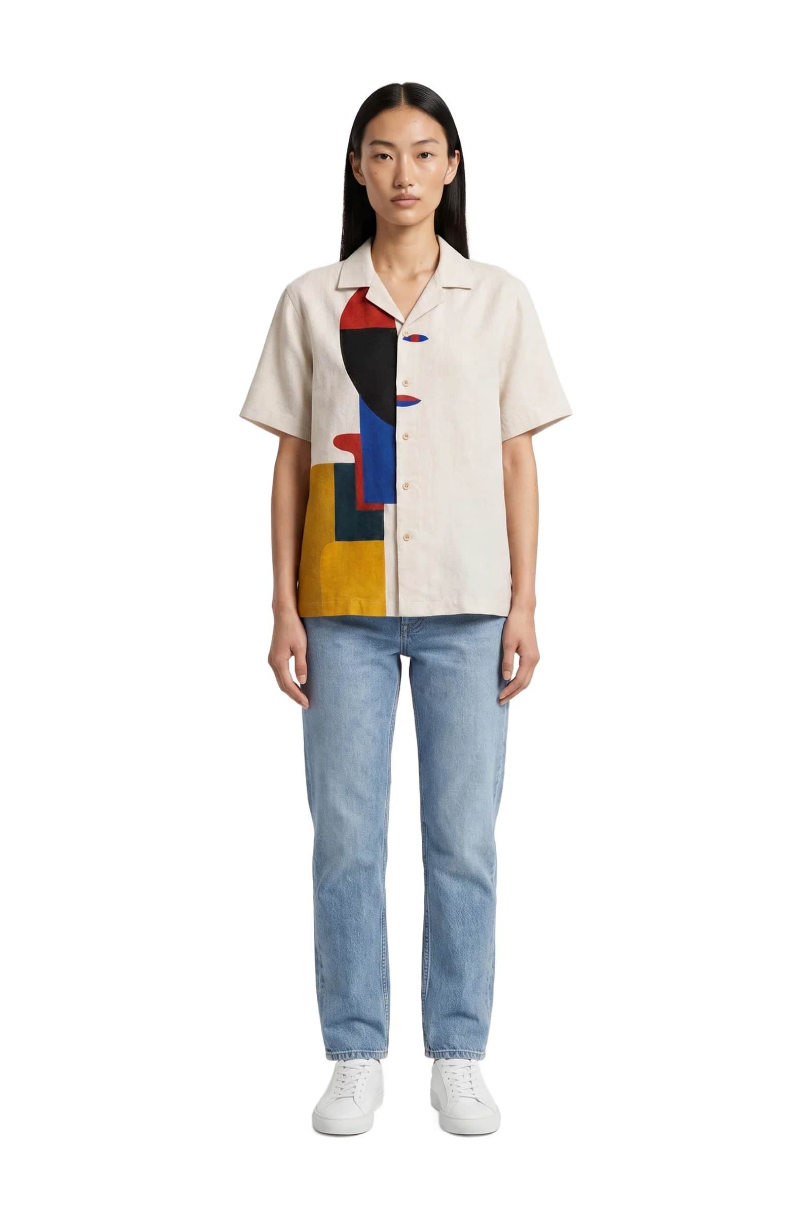 Malevich Cream Camp Collar Shirt