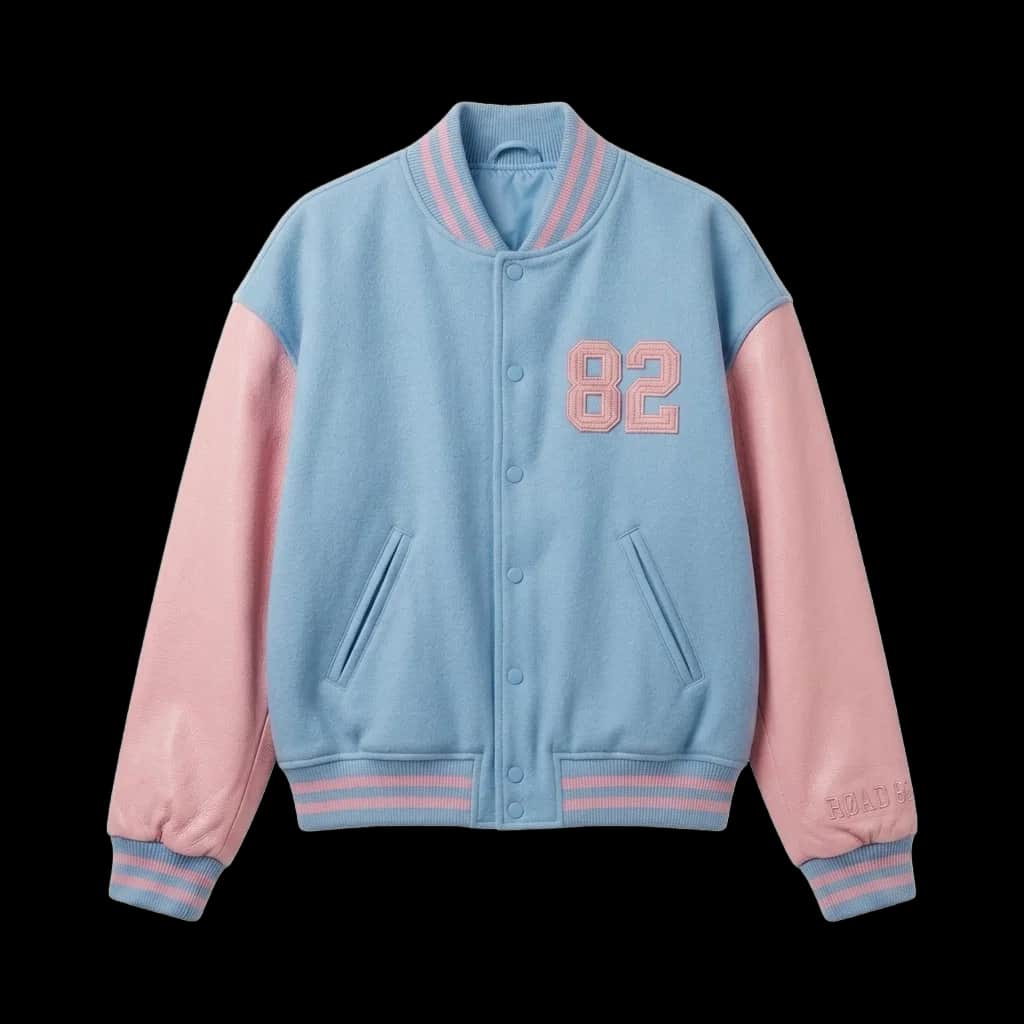 Blue and Pink Varsity Jacket