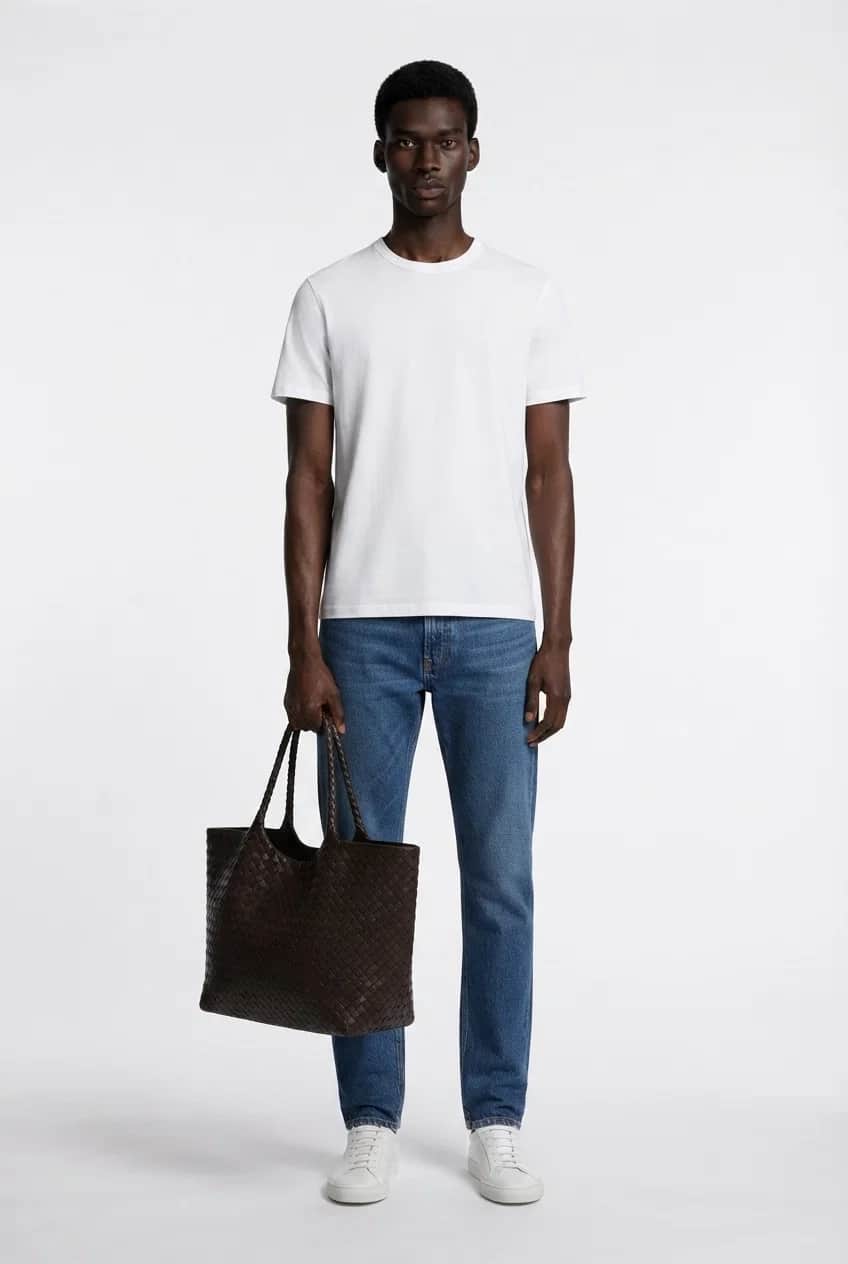 Woven Leather Tote Bag