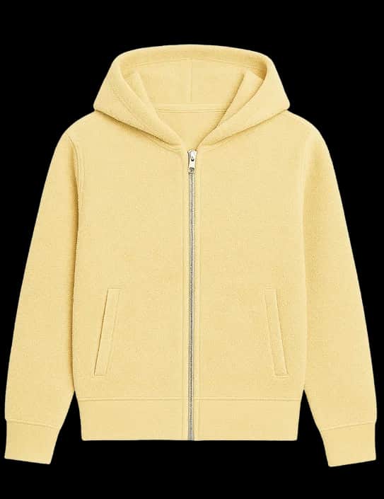 Towelling Zipped Hoodie