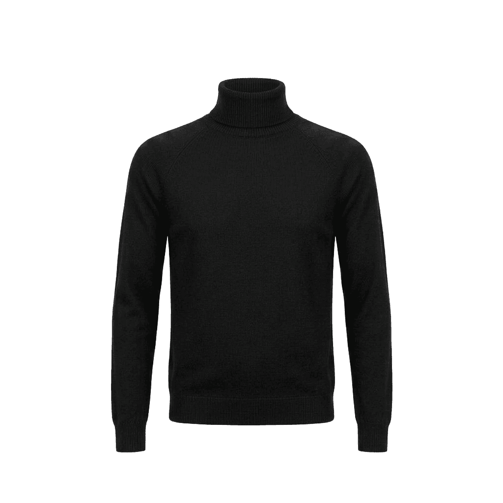 Black Slim-Fit Fine-Knit Turtleneck