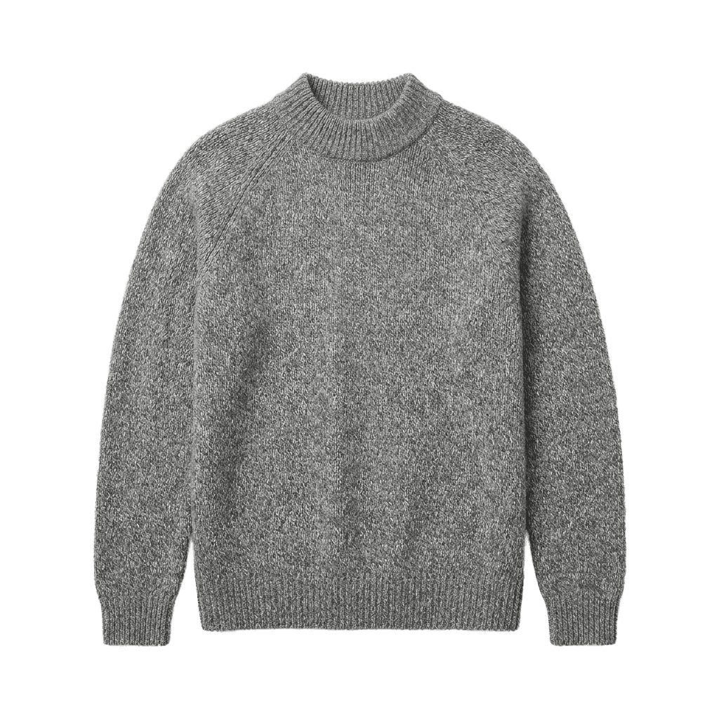 Marled Grey Mock Neck Sweater