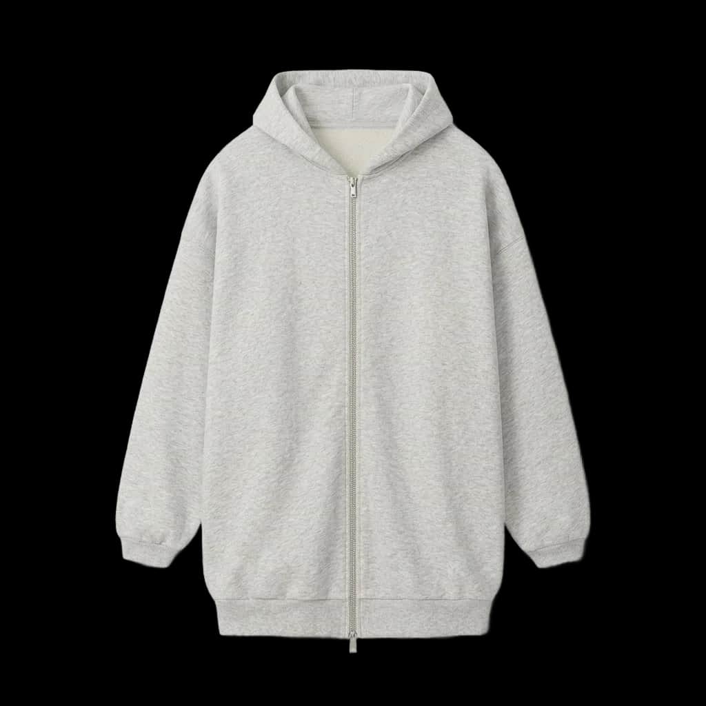 Silver Zip Hoodie