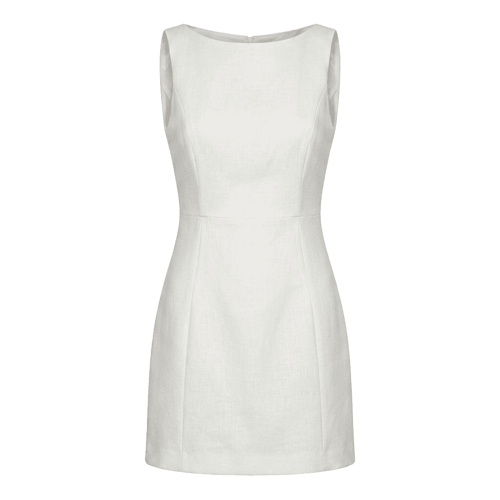 White Sleeveless Mini Dress