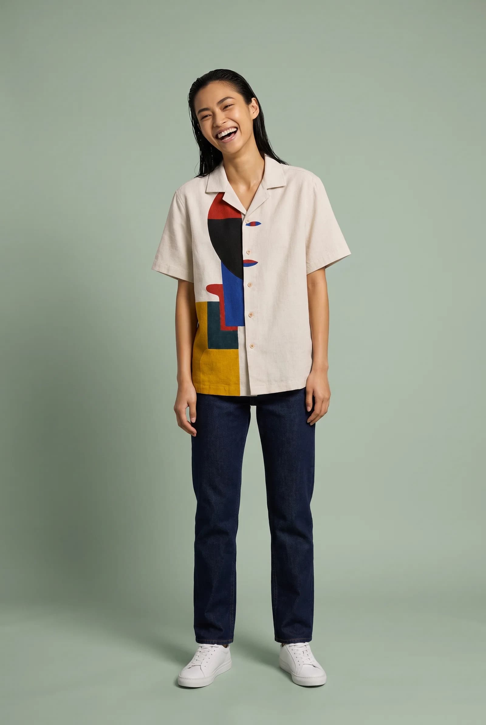Malevich Cream Camp Collar Shirt