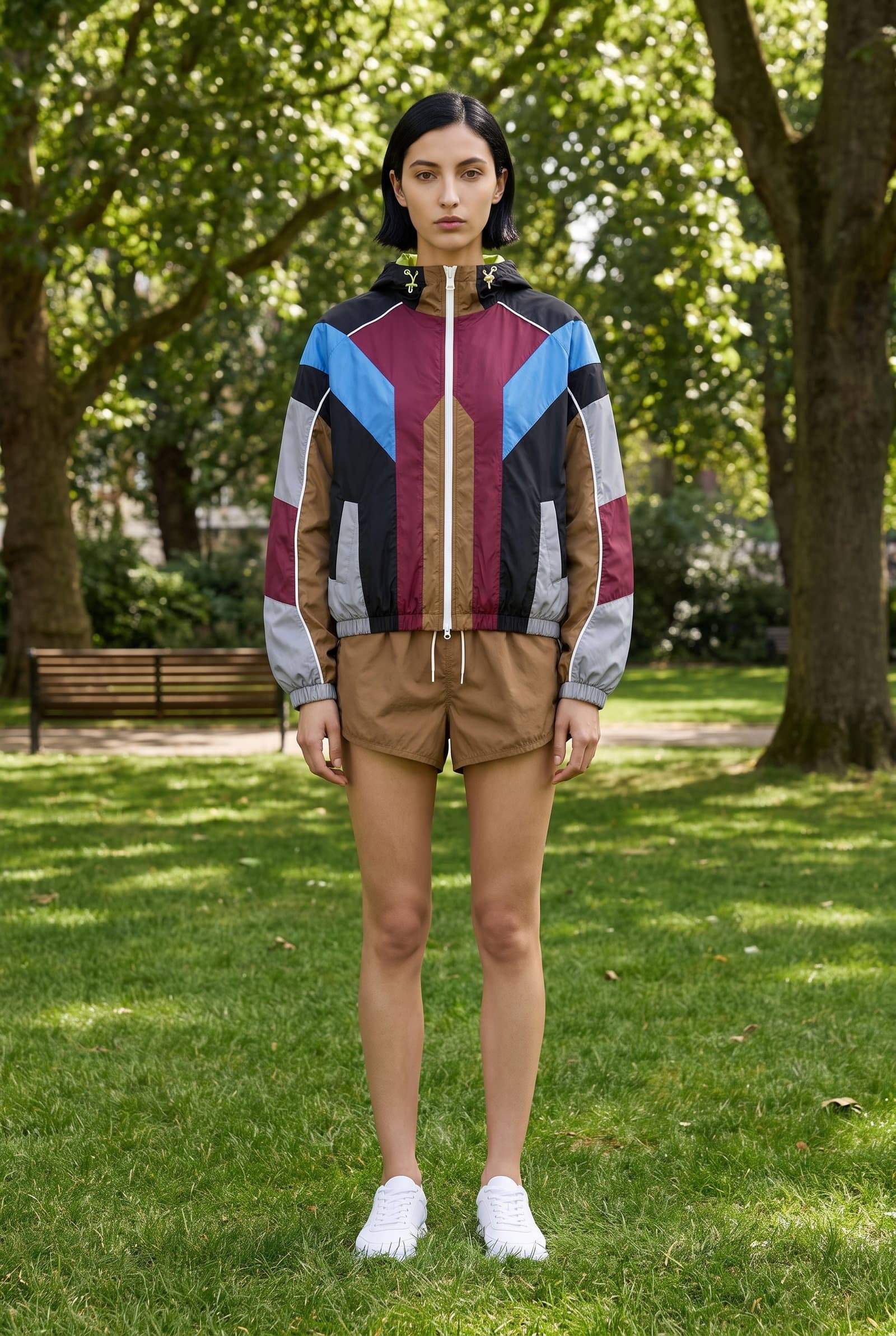 Color-Blocked Hooded Jacket