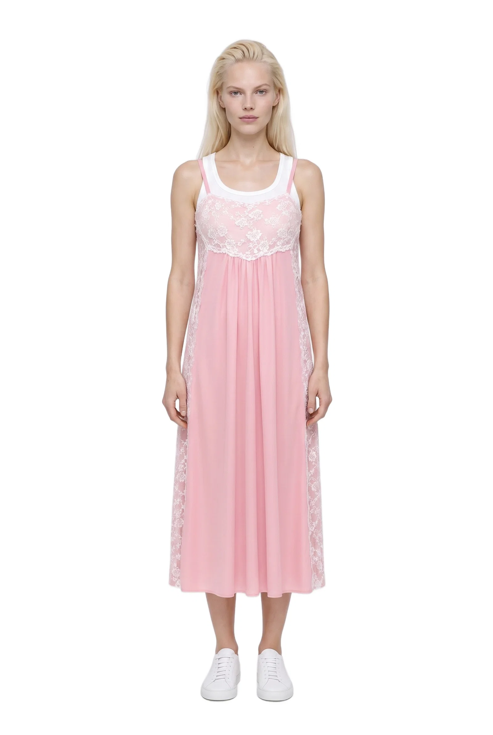 Pink Lace Slip Dress