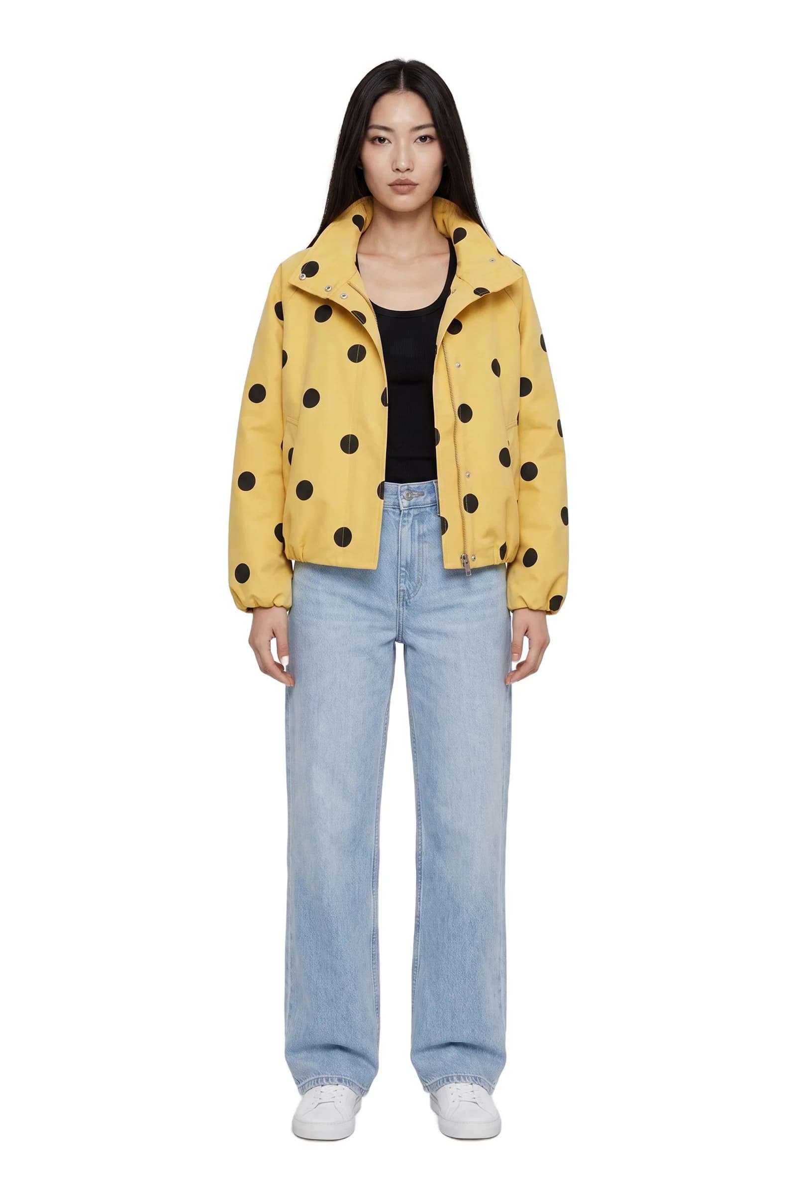Yellow Polka Dot Bomber Jacket