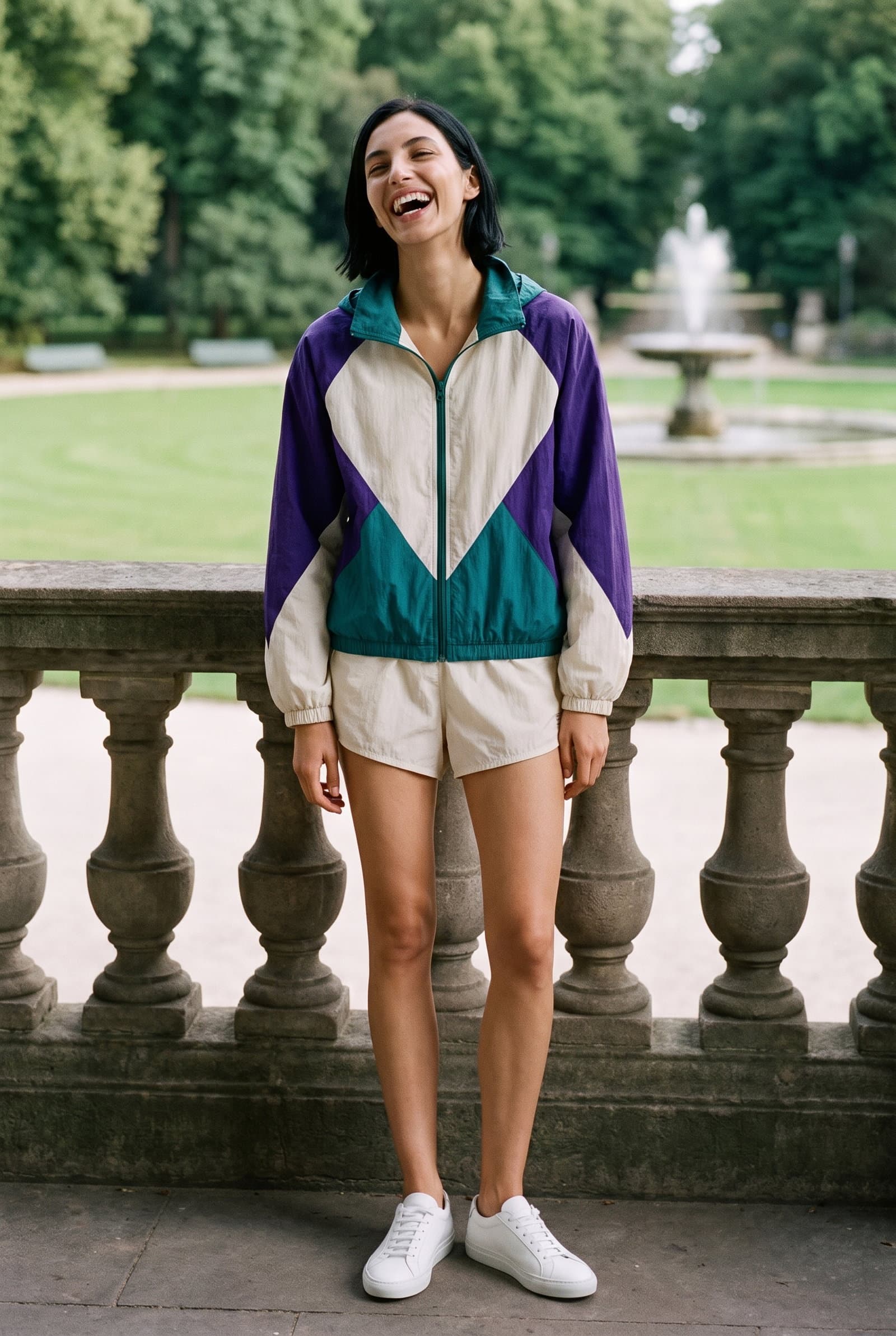 Color-Blocked Hooded Windbreaker