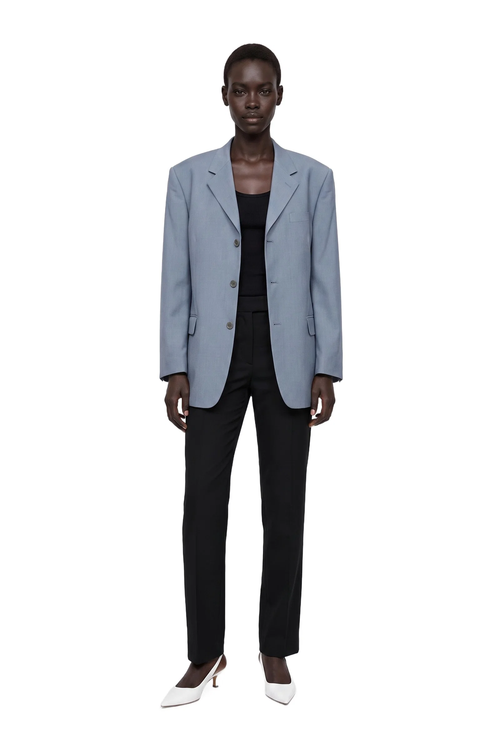 Oversized Gray Suit Jacket