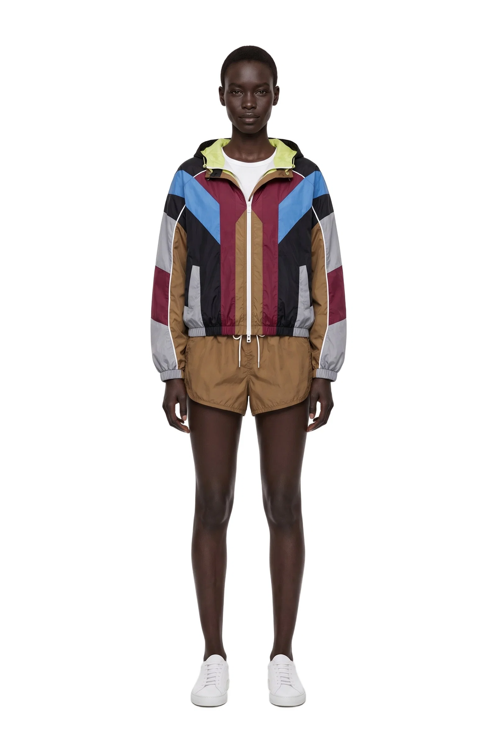 Color-Blocked Hooded Jacket