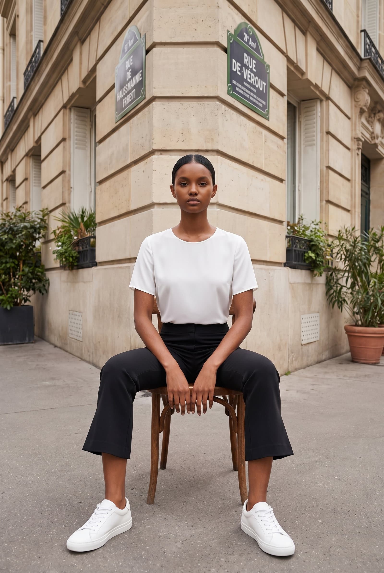 Black Flared Capri Pants