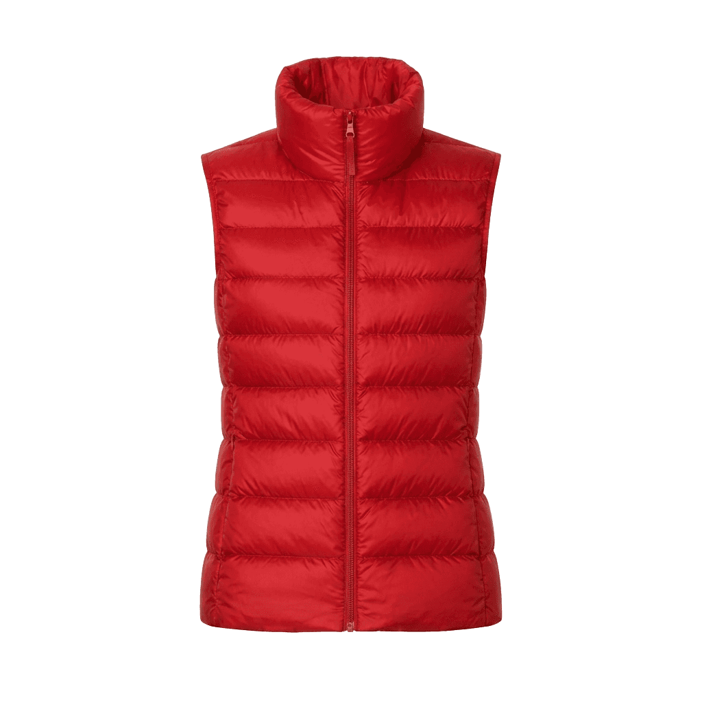 Red quilted vest